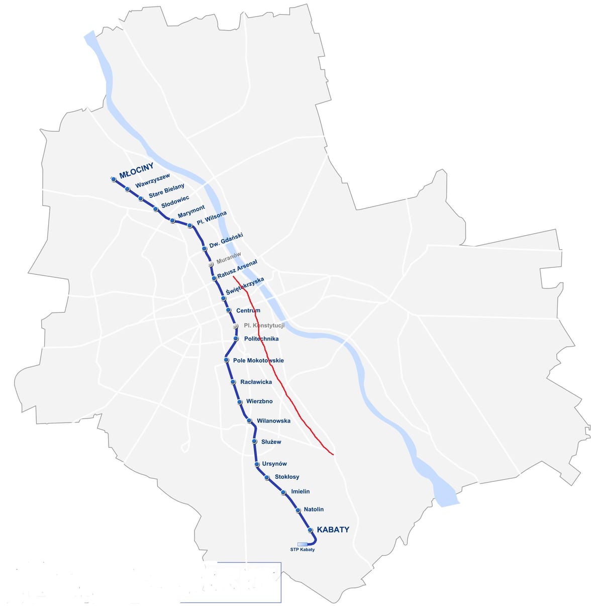 Mapa Varšavi kraljevskom putu 