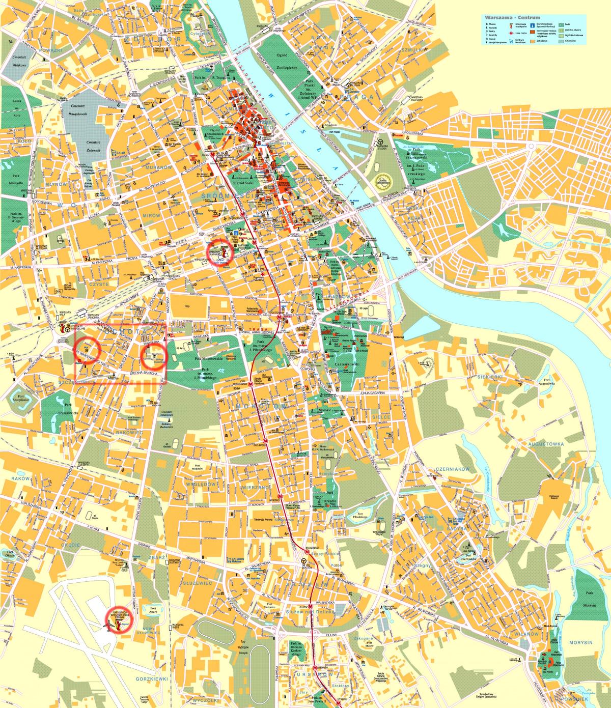 ulična mapa Varšave centar grada