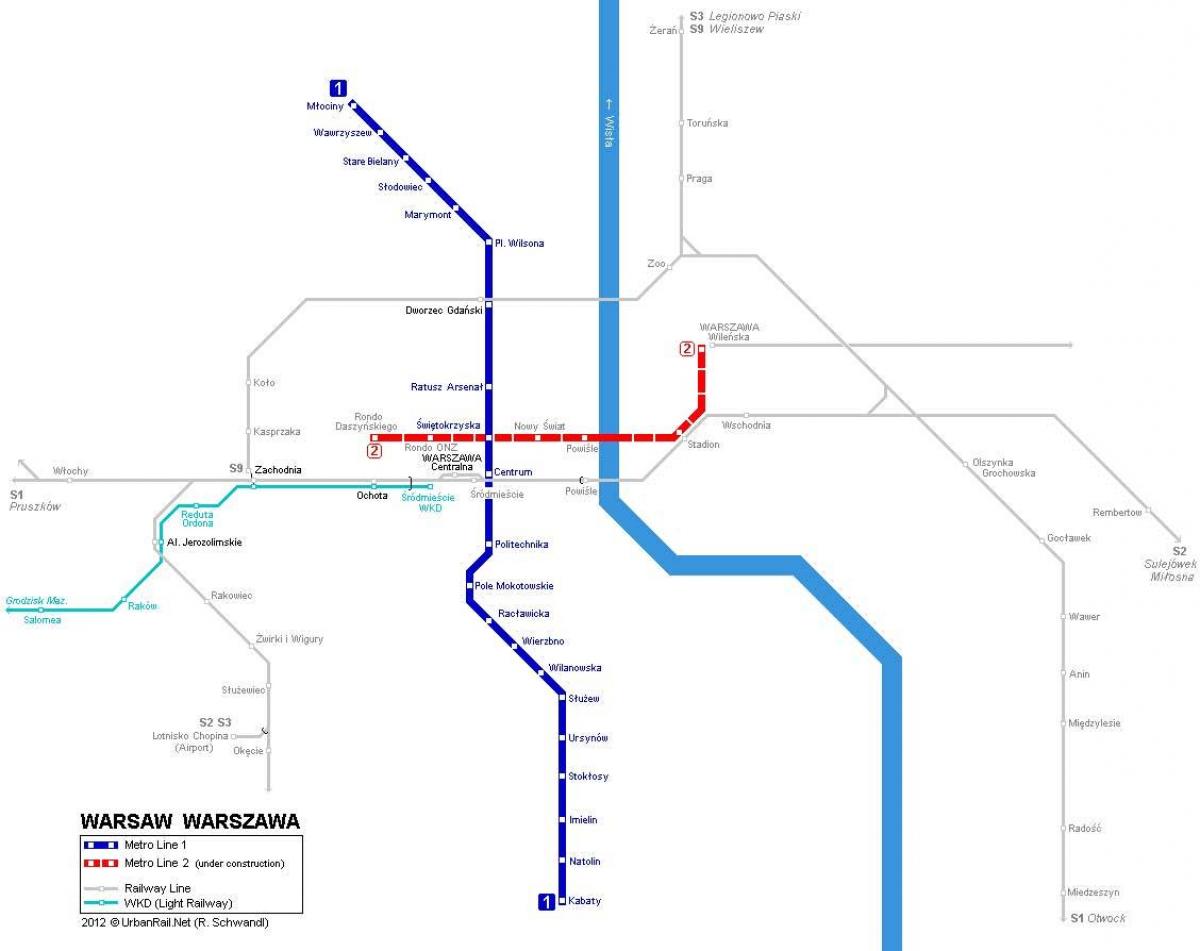 mapa metroa Varšavi
