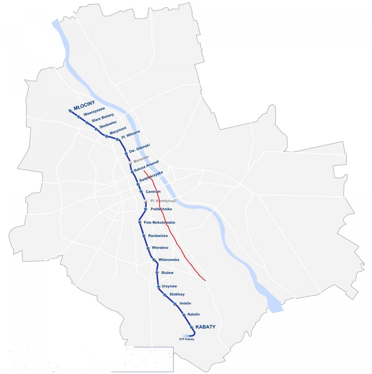 Mapa Varšavi kraljevskom putu 
