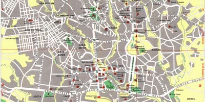 Mapa Varšavi atrakcije 