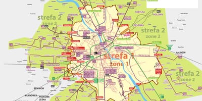 Mapa Varšavi bus 