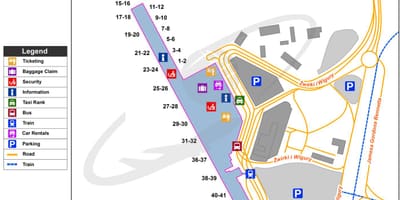 Varšava frederic chopina aerodrom mapu