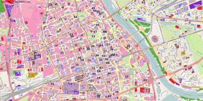 Mapa Varšavi grad 