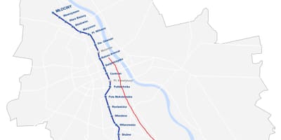 Mapa Varšavi kraljevskom putu 