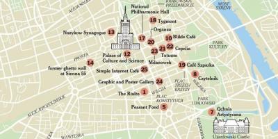 Mapa Varšavi sa turističke atrakcije